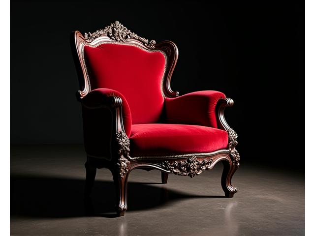 Poltrona de design exclusivo em madeira escura, detalhes de marchetaria, edição limitada