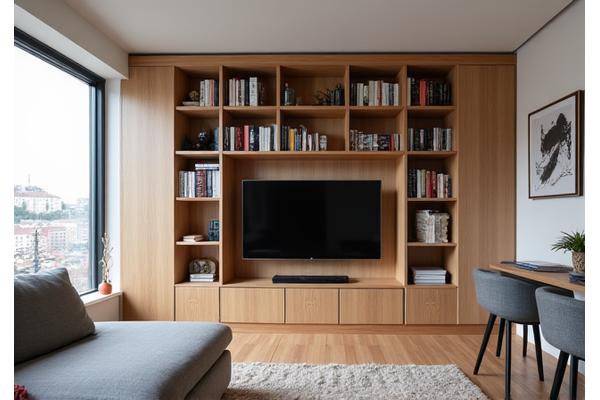 Apartamento moderno no Porto com cozinha compacta e funcional e balcão de refeições integrado