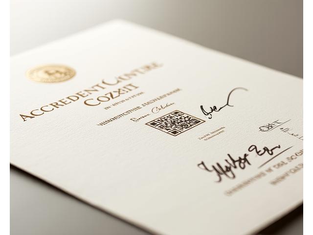 Um certificado de autenticidade elegante e numerado, com acabamento em folha de ouro, exibindo um QR code claro e a assinatura manuscrita de um artesão. A cor de fundo geral é um bege suave, com elementos dourados e marrons escuros destacando o selo e o logotipo.